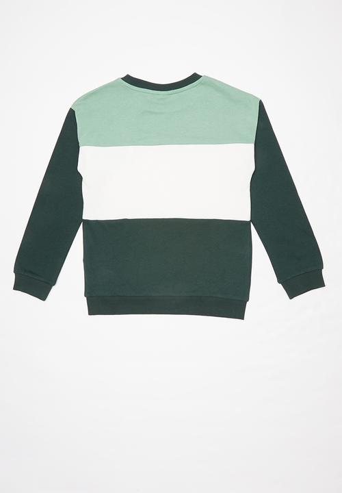 Name It - Vance long sleeve sweater - green & white