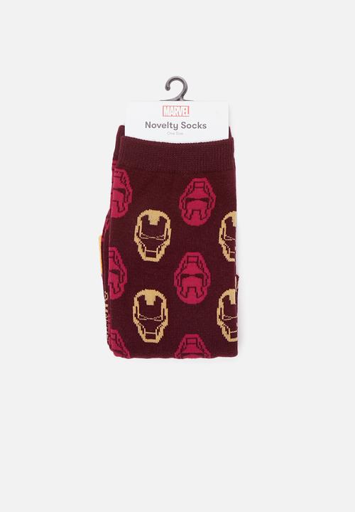 Typo - Novelty socks - burgundy & yellow