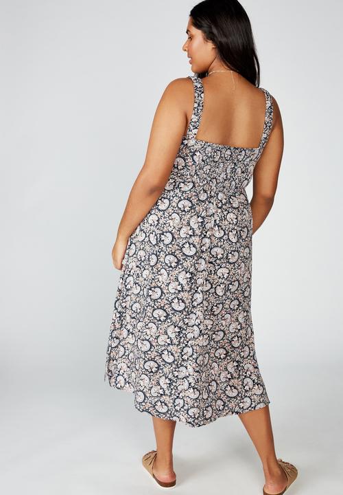 Cotton On - Curve woven melanie midi slip dress jane paisley - multi 