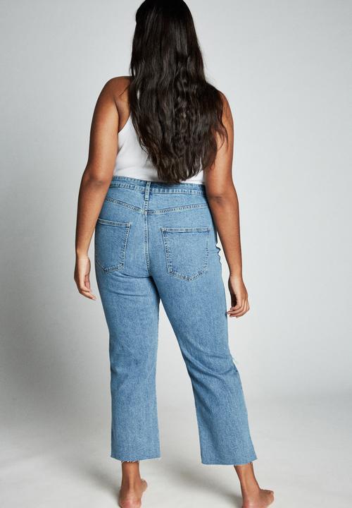 Cotton On - Curve straight stretch high rise jean - blue