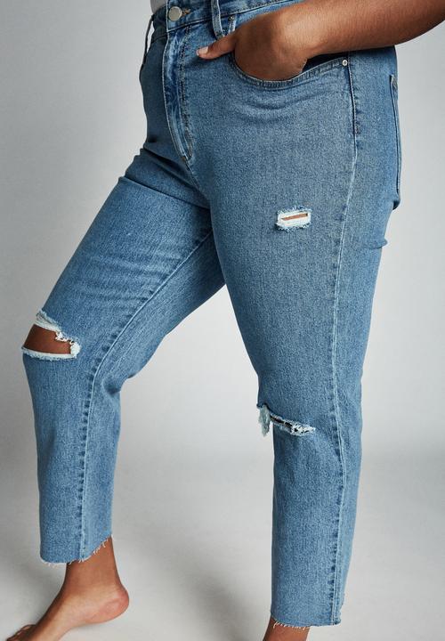 Cotton On - Curve straight stretch high rise jean - blue