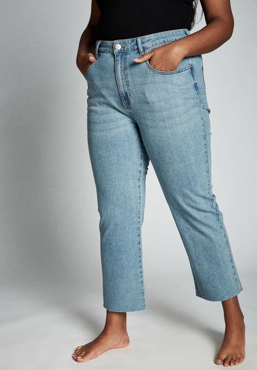 Cotton On - Curve straight stretch high rise jean - blue