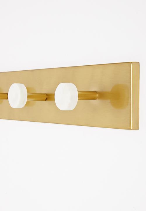 Sixth Floor - Marble hook rack - gold