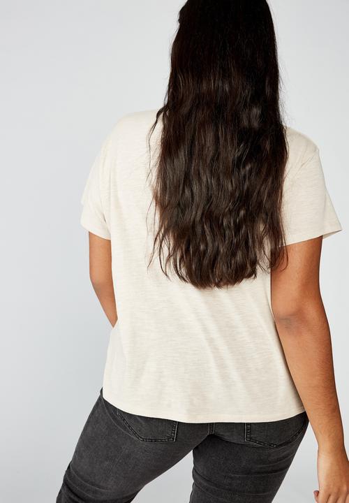Cotton On - Curve graphic tee be a nice human - grey