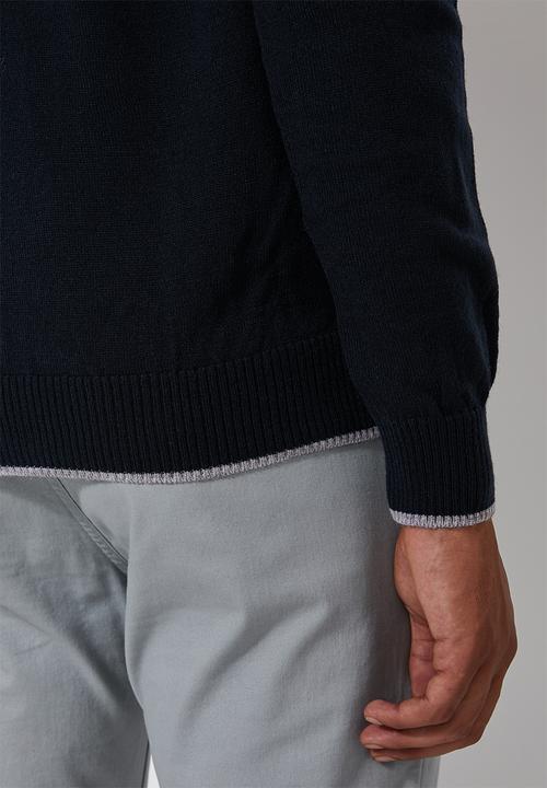 Superbalist - Lightweight tipped crew neck knit - navy