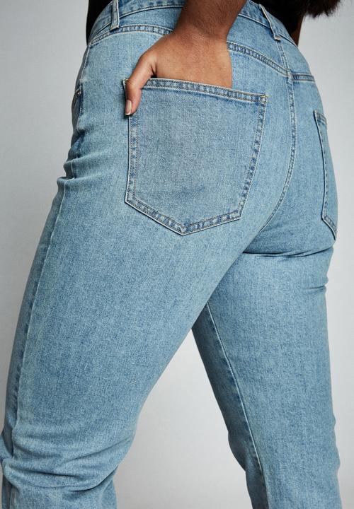 Cotton On - Curve straight stretch high rise jean - blue