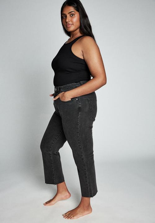 Cotton On - Curve straight stretch high rise jean - black