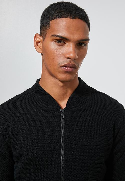 Superbalist - Zip through knit bomber - black