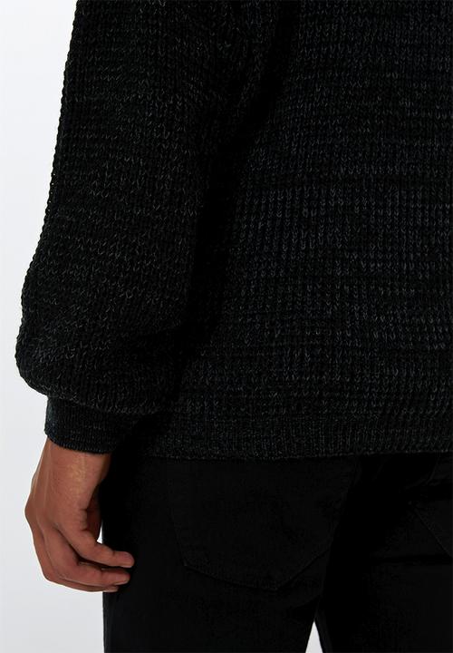 Superbalist - Chunky textured roll neck knit - black
