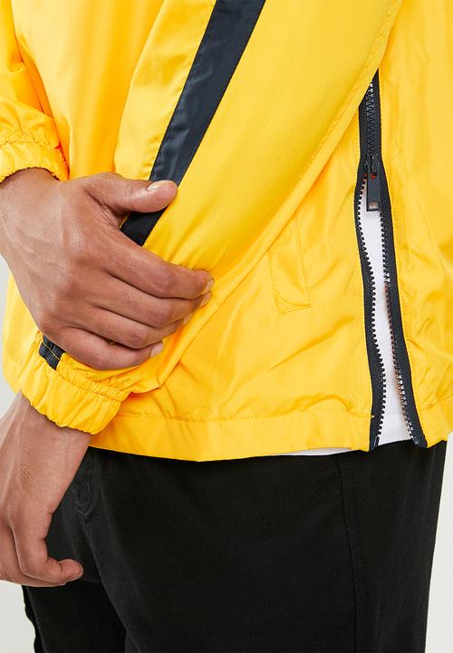 Brave Soul - Durham colour block jacket - yellow & navy 