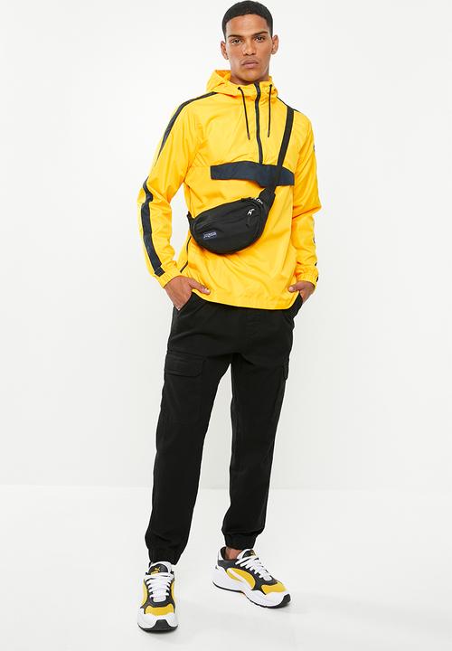 Brave Soul - Durham colour block jacket - yellow & navy 