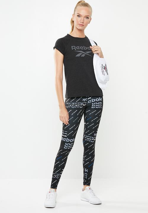 Reebok - Work out ready all over print tights - black