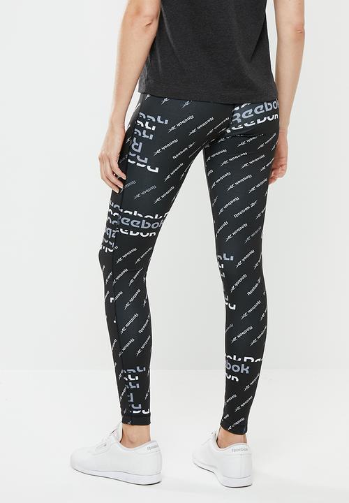 Reebok - Work out ready all over print tights - black