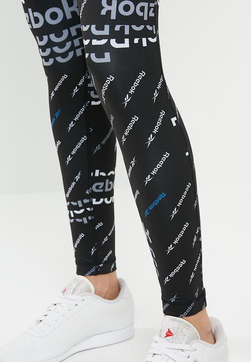 Reebok - Work out ready all over print tights - black