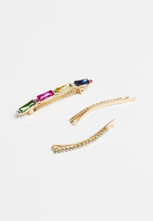 Superbalist - Multi-stone hair slide set - multi