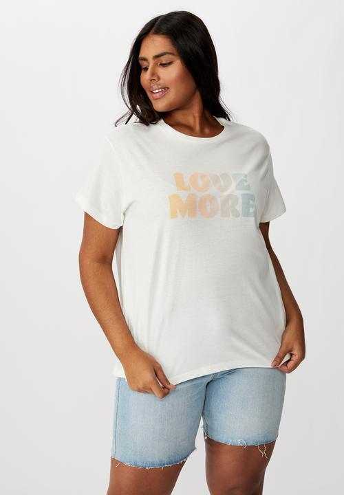 Cotton On - Curve graphic tee love more - off white