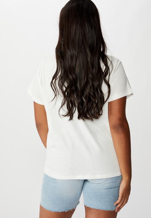 Cotton On - Curve graphic tee love more - off white