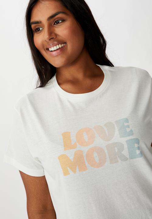 Cotton On - Curve graphic tee love more - off white