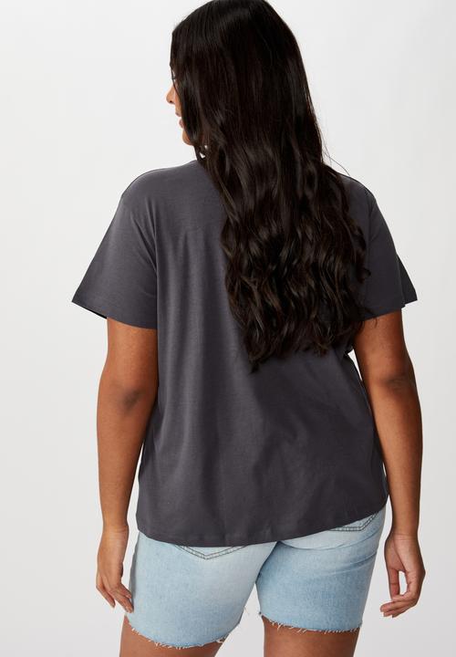 Cotton On - Curve graphic tee simplicity - charcoal