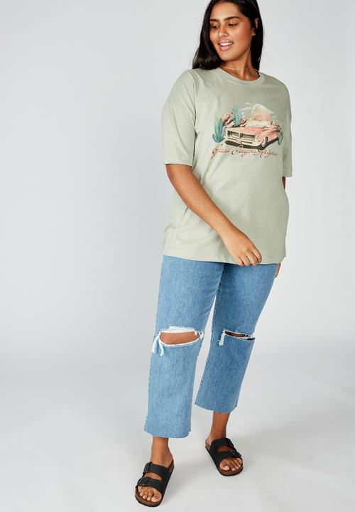Cotton On - Curve oversized graphic tee grand canyon - khaki