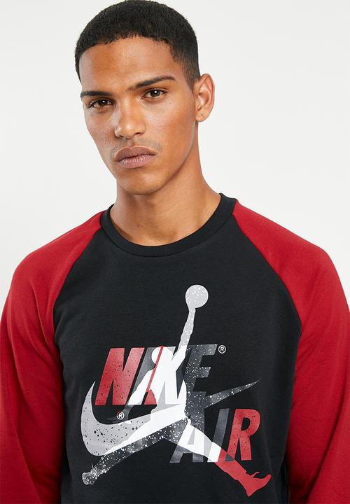 Nike - Jumpman classics fleece crew sweater - black & red