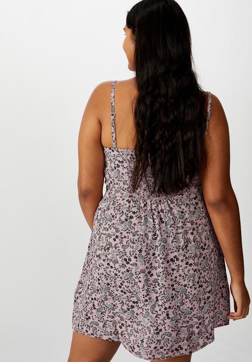 Cotton On - Curve woven Kendall dress blair floral - lilac
