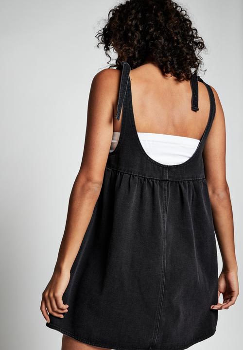 Cotton On - Denim baby doll mini pini - black