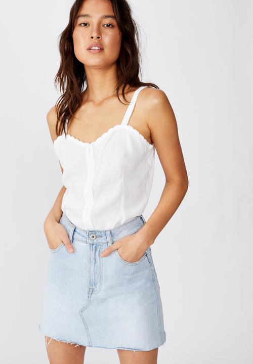 Cotton On - Pixie button through cami - white