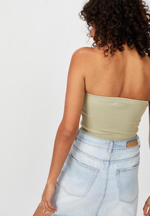 Cotton On - Samantha seam free rib tube - khaki