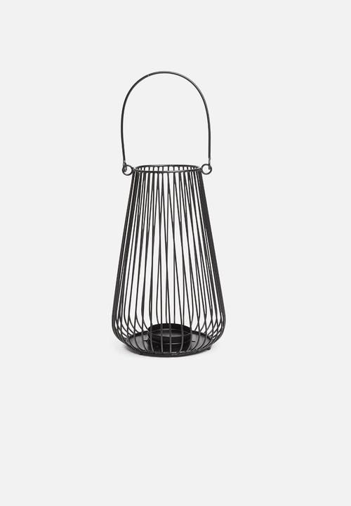 Sixth Floor - Rona wire lantern - black