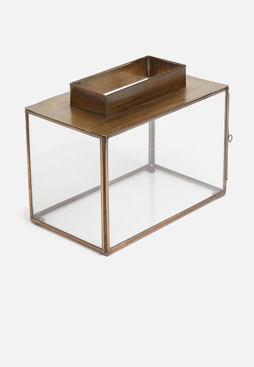 Sixth Floor - Shana glass lantern - brass