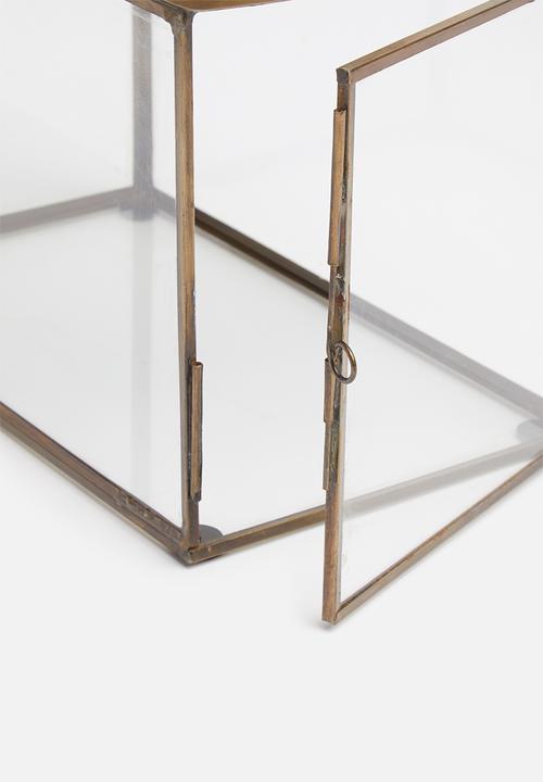 Sixth Floor - Shana glass lantern - brass