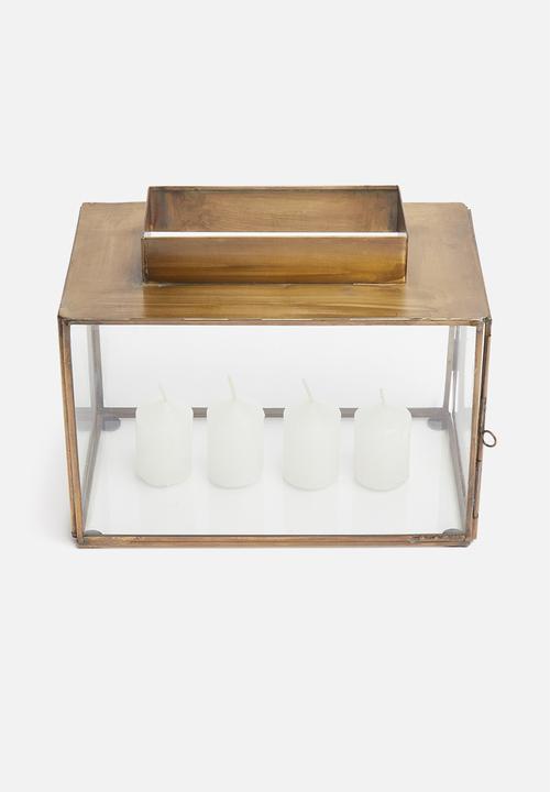 Sixth Floor - Shana glass lantern - brass