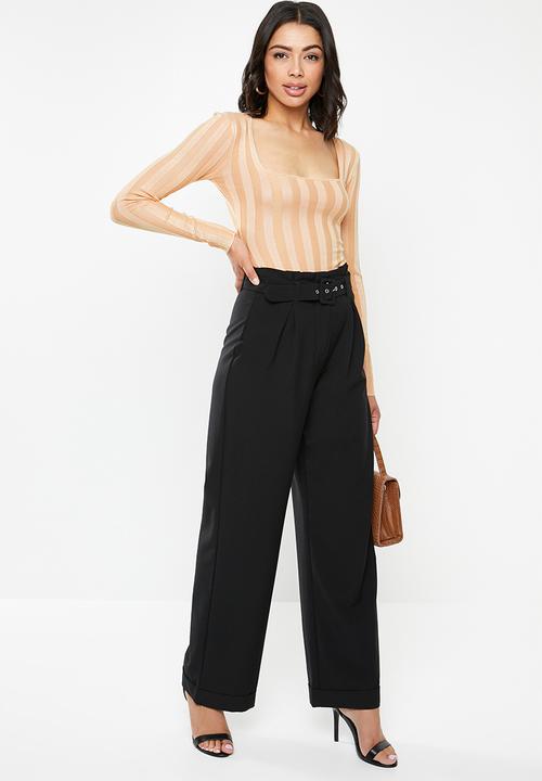 Missguided - Square neck extreme rib bodysuit - peach