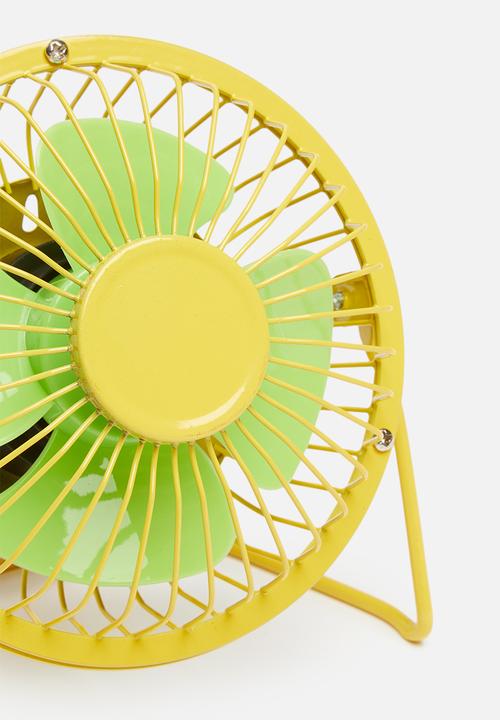 H&S - Metal usb fan - green & yellow