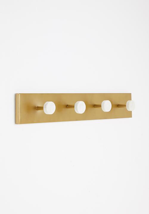 Sixth Floor - Marble hook rack - gold