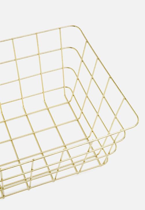 Excellent Houseware - Wire kitchen basket - gold
