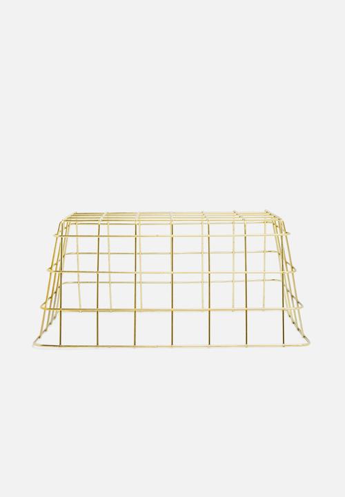 Excellent Houseware - Wire kitchen basket - gold