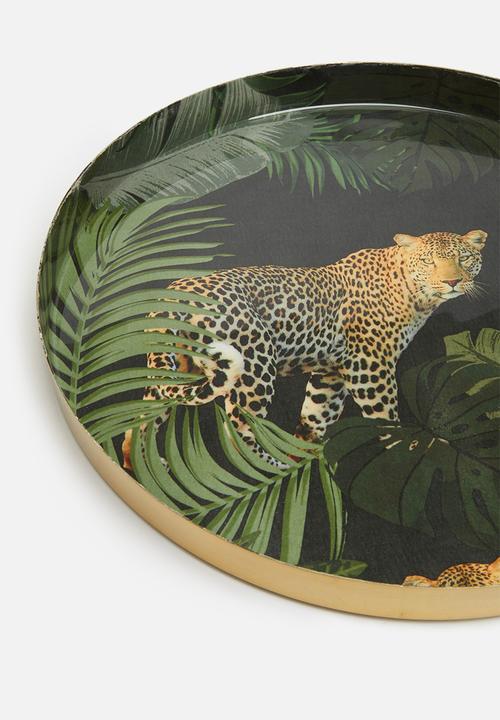 H&S - Jungle tray - green & gold