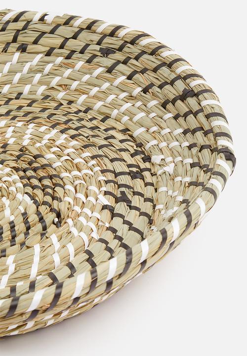 Excellent Houseware - Seagrass fruit basket - black