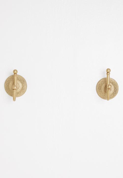 Sixth Floor - Wall hook set of 2 - gold