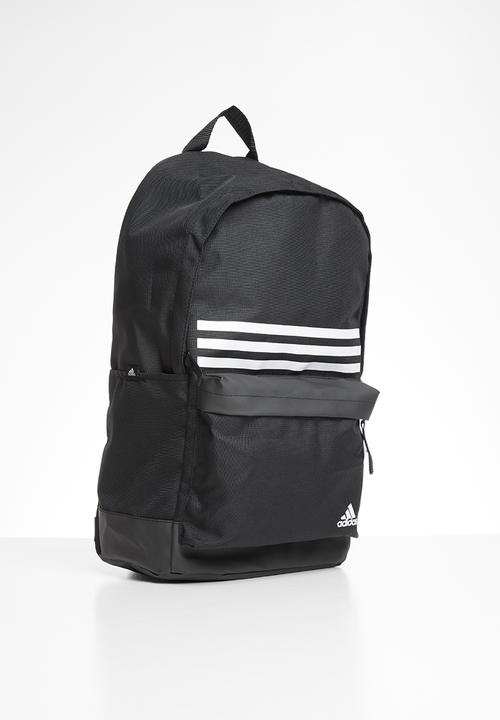 adidas Performance - Classic 3 stripe pocket backpack - black & white