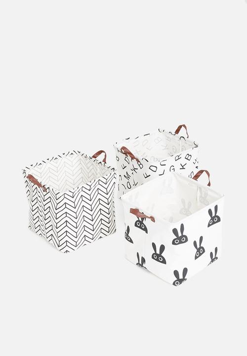 Sixth Floor - Bunny storage box - black & white