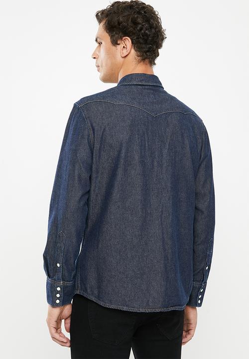 Wrangler - Denim regular fit long sleeve shirt - blue