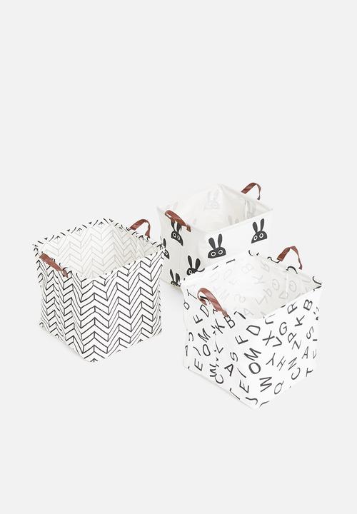 Sixth Floor - Abc storage box - black & white