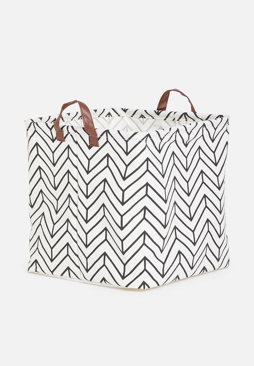 Sixth Floor - Chevron storage basket - black & white