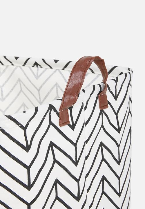 Sixth Floor - Chevron storage basket - black & white