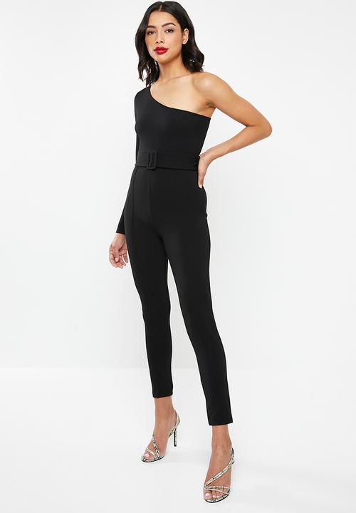 black one shoulder jumpsuit