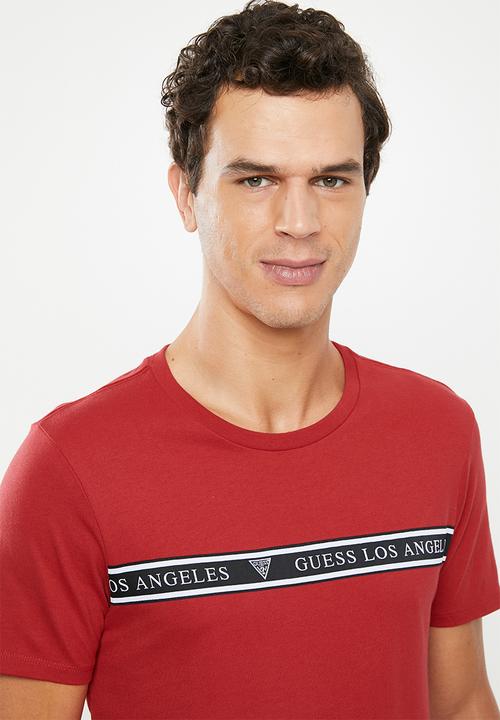GUESS - Guess stripe tee - red
