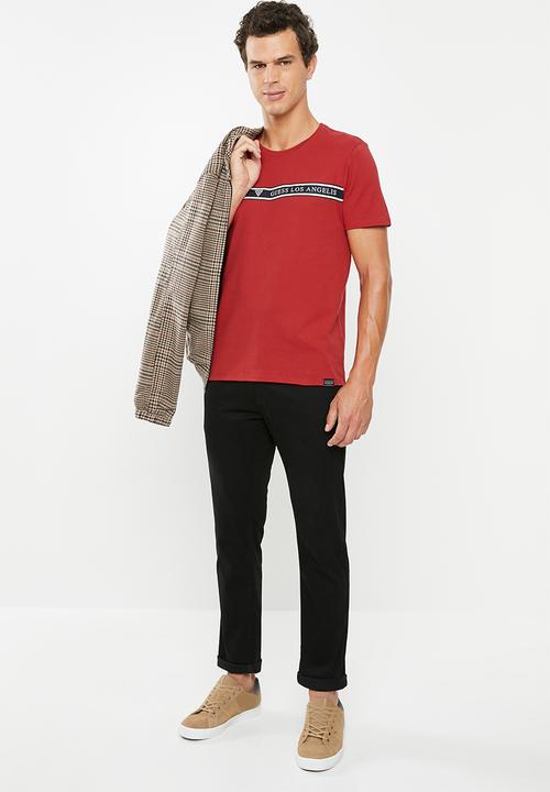 GUESS - Guess stripe tee - red